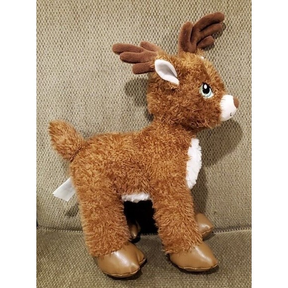 2021 Green Embroidered Eyes BAB Reindeer Pleather Feet 6.5"×12"×14" Plush - Picture 4 of 14